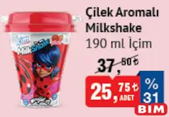 İÇİM ÇİLEK AROMALI MİLKSHAKE 190 ML fiyat ve kampanya bilgisi